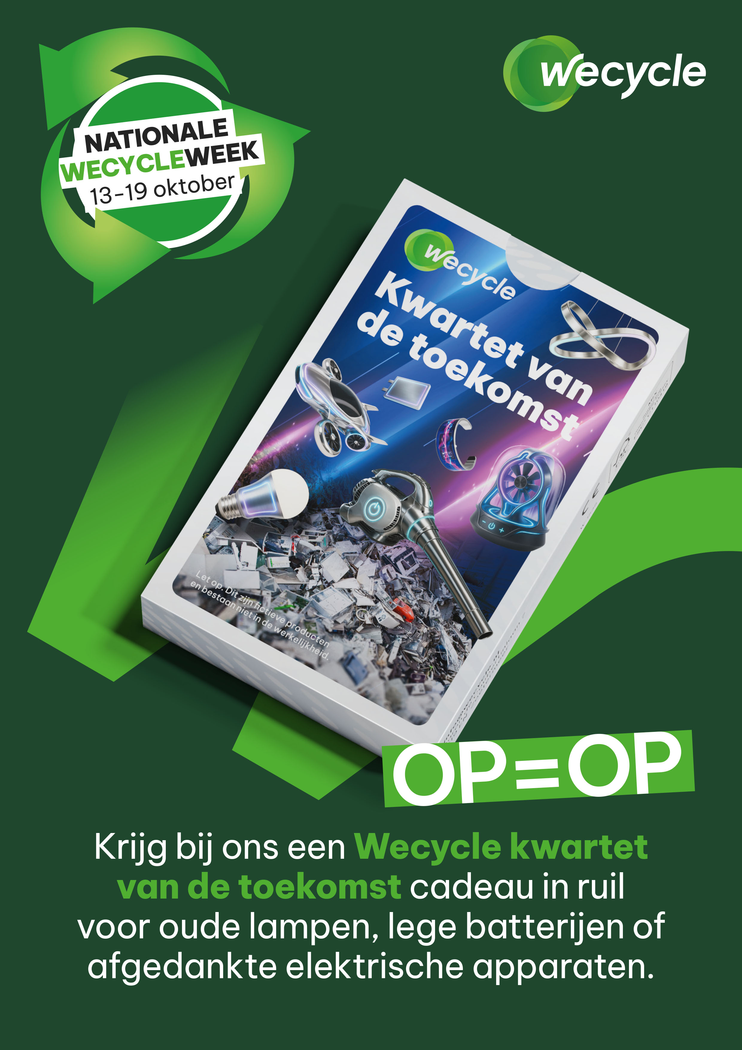 Poster van Wecycleweek met afbeelding van het Wecycle-kwartetspel